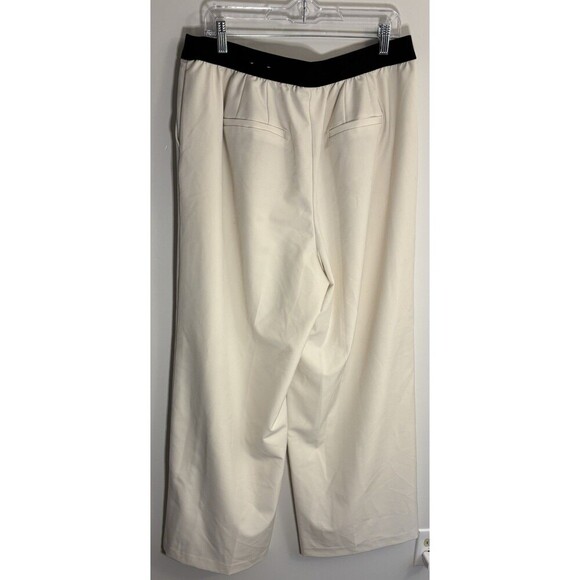 LANE BRYANT Exposed Elastic Waistband Pull On Dress Pants Women 14 Ivory Lined - Picture 4 of 13
